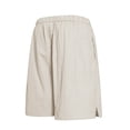 thumbnail image 4 of JUUYY Men's Casual Drawstring Shorts Side Slit Elastic Waist Workout Gym Running Shorts Loose Fit Summer Beach Shorts with Pocket Khaki L, 4 of 7