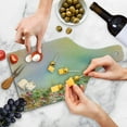 thumbnail image 4 of Flower Cutting Board, Cosmos Daisy Cornflower Wildflower Dandelion in Floral Meadow Drawing of Nature, Decorative Tempered Glass Cutting and Serving Board, Wine Bottle Shape, Multicolor, by Ambesonne, 4 of 5