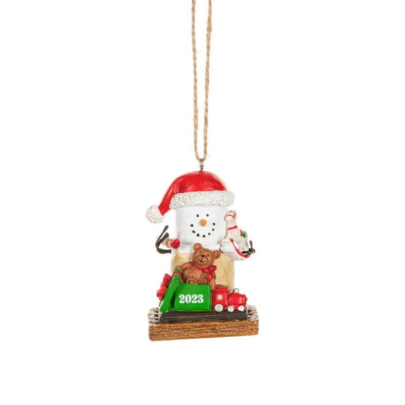 Ganz Smores 2023 Toy Maker Snowman Plastic Holiday Christmas Ornament
