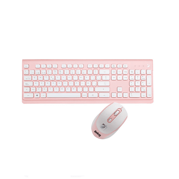 Kit Inalámbrico de Teclado Multimedia y Mouse 18-8381PK GreenLeaf 1600 DPIS 104 Teclas 4 Botones Belug Rosa