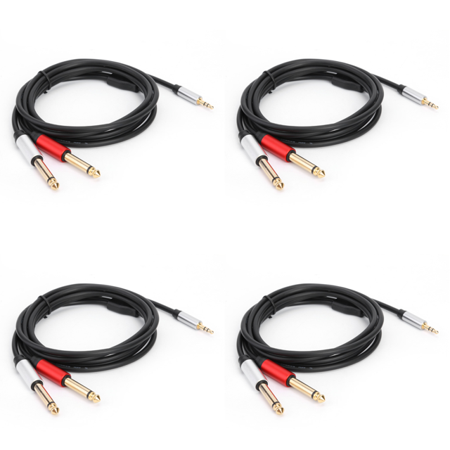 Cable Audio 1 8 M Y 3 5 Mm A Doble 6 35 para Altavoz Amplificador Mezclador