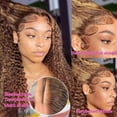 thumbnail image 5 of Highlight Culy Human Hair13x4 Hd Lace Frontal Wig Curly Ombre Deep Water Wave Wigs, 5 of 6