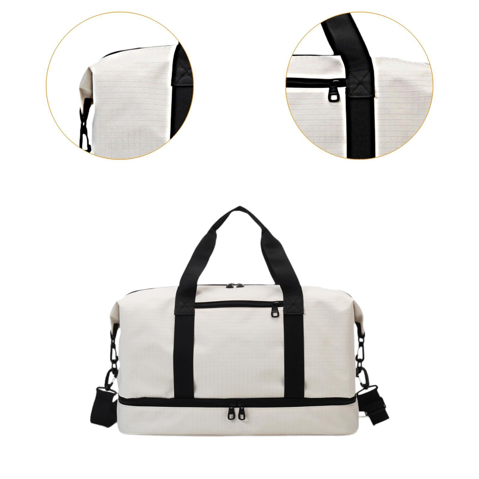 Segolike Airlines Gym Bag Mini Duffel Bag Tote Weekend Bag Personal Item Bag Underseat Carry on Bag for Women Men Holiday Trips Hiking White