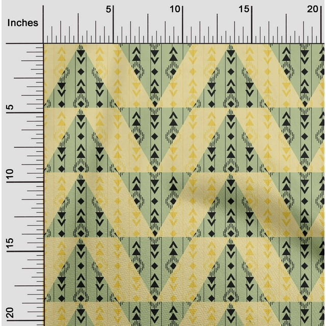 oneOone Polyester Lycra Fabric Stripe|Diamond & Triangle Geometric Print Fabric By The Yard 56 Inch Wide