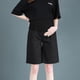 thumbnail image 2 of ShomPort Maternity Shorts Over The Belly Cotton Comfy Shorts Loose Casual High Waist Pregnancy Pants, 2 of 5