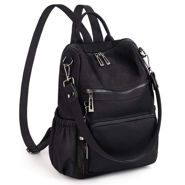 Mochila UTO para mujer, moderna, de tela de nailon, color negro