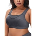 thumbnail image 2 of Deyllo Women's Sports Bras Plus Size High Impact Full Support Non-padded Wireless Workout Running Exercise Bra Activewear, Gray 42H, 2 of 12