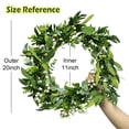 thumbnail image 2 of TETOU 20" Artificial Spring Summer Christmas Greenery Wreaths, Green Eucalyptus Leaf Wreath Boxwood with Big Berries for Front Door Farmhouse Outside Year Round Hanging Wall Party Decor, 2 of 11