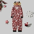 thumbnail image 3 of Baqcunre Family Christmas Pajamas Matching Sets,Children Kids Merry Christmas Sets Red Prints Hooded Zipper Jumpsuit Family Outfit Lounge Set,Kids Christmas Pajamas Christmas Pajamas Red 3T, 3 of 7