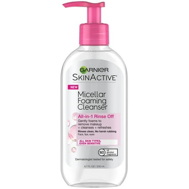 Garnier SkinActive Micellar Foaming Cleanser All in 1 Rinse Off, 6.7 fl oz