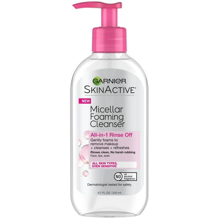 Garnier SkinActive Micellar Foaming Cleanser All in 1 Rinse Off, 6.7 fl oz