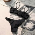 thumbnail image 6 of WREESH Womens Bikini Set Swimsuit Bikini Three-Dimensional Flower Swimsuit Swim Trunks Two-Piece Set Beach Bathing Suit Black, 6 of 8