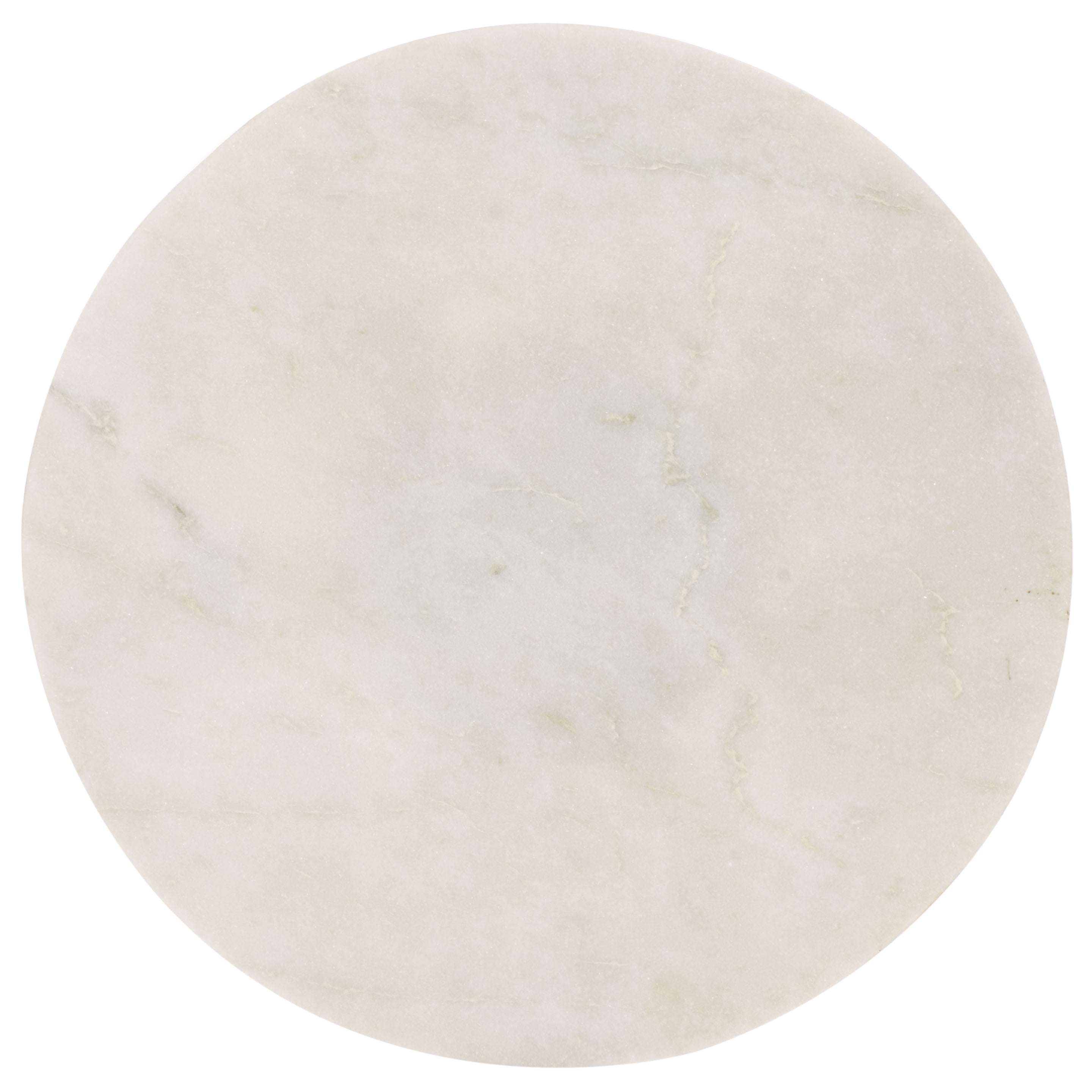 Safavieh Sizia Round Metal and Marble Coastal End Table, White/Antique Brass
