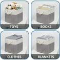thumbnail image 4 of Fabric Baskets Storage 12 Inch Storage Cubes Storage Baskets with Handle, Clothes Baskets for Gift, Large Baskets for Storage Books, Blankets (White&Gray), 4 of 14