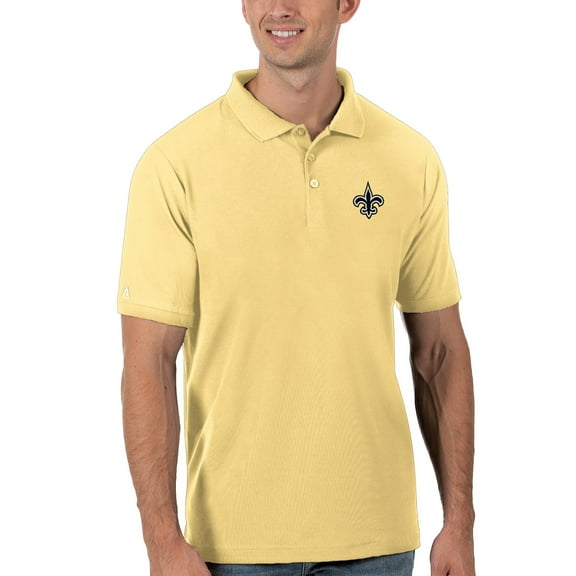 Men's Antigua Gold New Orleans Saints Legacy Pique Polo