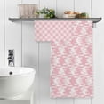 thumbnail image 5 of Coolnut Coral Pink Twill Plaid Bath Towels Set - 1 Bath Towel 1 Washcloth Extra Absorbent 100% Cotton Towels, Super Soft Bathroom Towels for Home, Hotel Washcloth Gift, 5 of 7