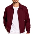 thumbnail image 3 of XUNKUSGA Men's Lightweight Jackets Classic Solid Color Collared Zip Up Jackets for Men Casual Long Sleeve Ribbed Cuff windbreaker jacket Golf Windproof Coat with Zipper Pockets Red XL, 3 of 9