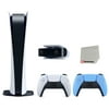 Sony Playstation 5 Digital Edition Console (Japan Import) with Extra Blue Controller and 1080p HD Camera Bundle with Cleaning Cloth