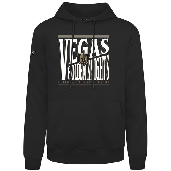 Men's Levelwear  Black Vegas Golden Knights Podium Powerhouse Pullover Hoodie