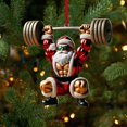 thumbnail image 4 of Darzheoy Christmas Ornaments Big Christmas Tree Ornaments Ornaments for Christmas Tree Two Pendant Decoration Double Print Fitness Muscle Santa, 4 of 6