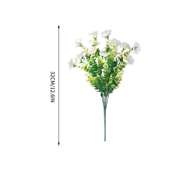 OAVQHLG3B Artificial Flowers for Indoor Outdoors Fake Silk Morning Glory Flowers with Eucalyptus Faux Plants UV Resistant Spring Summer Decoration for Garden Porch Yard Home Outdoor Decor