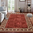 thumbnail image 2 of Shininglove Modern Bordered Area Rugs 8x10ft for Living Room, Machine Washable Low Pile Carpet with TPR Non-Slip Backing for Home Office(Red), 2 of 7