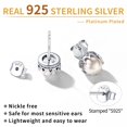 thumbnail image 5 of ChicSilver 925 Sterling Silver Pearl Stud Earrings for Women, Crown Design Freshwater Pearl Earrings, Hypoallergenic Elegant Jewelry for Wedding Party Daily Wear Gift, 5 of 10