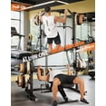 thumbnail image 4 of Smith Machine Power Rack – 1000 lb Heavy Duty – Home Gym – Lat Pulldown, Cable System, Landmine, J Hooks & Safety Arms – Plate Storage – Full Body Strength – Black, 4 of 7