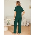 thumbnail image 3 of Ekouaer Womens Pajama Sets Button Down Pjs 2 Piece Short Sleeve Sleepwear with Pants Soft Loungewear, 3 of 6