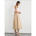 thumbnail image 2 of Color Block Pleated Strapless Balloon Skirt Maxi Dress, 2 of 5