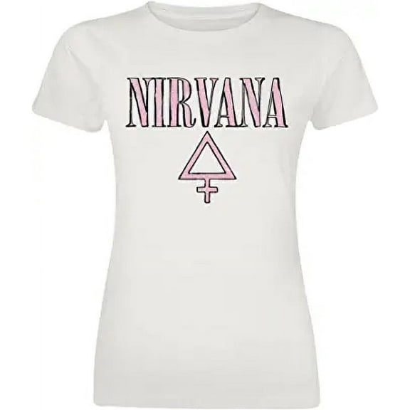 Nirvana T Shirt Femme Band Logo new Official Womens Skinny Fit White