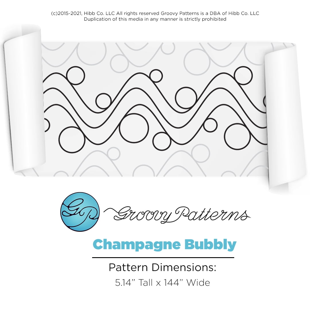 Groovy Patterns Longarm Quilting Pantograph Champagne Bubbly Design