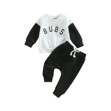 

Canrulo Toddler Infant Baby Boys Autumn Winter Outfits Long Sleeve Dinosaur Print Pullover Tops + Drawstring Pants Set Black Letter 12-18 Months