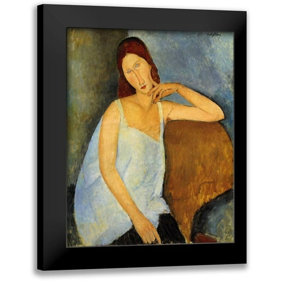 Modigliani, Amedeo 12x14 Black Modern Framed Museum Art Print Titled - Jeanne Hebuterne 1