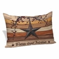 thumbnail image 2 of Texas Star Vintage Pillow Covers 24"x36", Berry Burnt Orange Brown Wooden Soft Brushed Microfiber Breathable Throw Pillow Covers, Pillowcase with Zipper for Couch Sofa Bedroom Living Room, 2 of 9