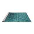 thumbnail image 2 of Ahgly Company Machine Washable Indoor Square Oriental Turquoise Blue Industrial Area Rugs, 7' Square, 2 of 4