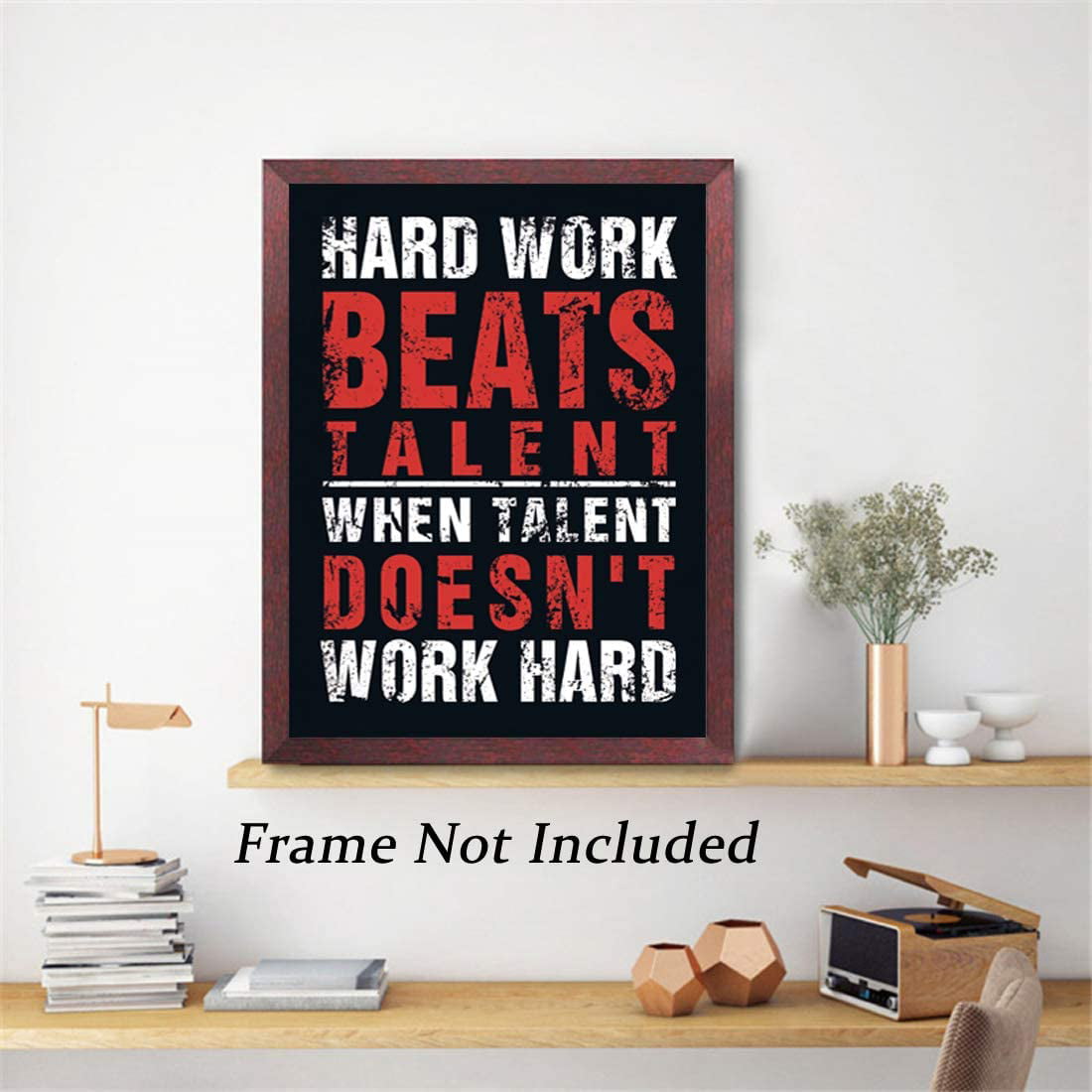 Hard Work Painting Be Strong Be Brave Wall Art for Classroom Kids Teens Bedroom Office Set of 4 8”X10” No Frame Chalkboard Motivational Canvas Poster HPNIUB Inspirational Quotes Art Prints