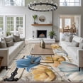 thumbnail image 3 of Blue Yellow Tulips Area Rugs 5'x7', Small Throw Rugs for Laundry Room Playroom, Retro Farmhouse Flower Barn Doors Wooden Indoor Outdoor Rug Non-Slip Low Pile Carpet Runner Reversible Floor Mats, 3 of 8
