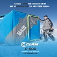 thumbnail image 3 of CLAM X-600 Portable 6 Person 11.5' Ice Team Thermal Hub Shelter w/Light, 3 of 11