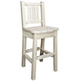 thumbnail image 3 of Homestead Collection Barstool w/ Back, Clear Lacquer Finish w/ Ergonomic Wooden Seat, 3 of 4