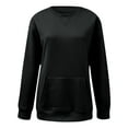 thumbnail image 2 of Baqcunre Womens Sweaters Women's Sweatshirt Short Pullover Sweater Wool Pocket Hoodie Fall Clothing Crewneck Sweatshirts Womens Fall Tops Black L, 2 of 6