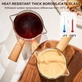 thumbnail image 3 of Baalaka Espresso Cup with Wood Handle - Double Spout & V-Mouth Glass, Dual Scale 3.5oz Milk Frother for Latte/Cappuccino, 3 of 8