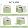 thumbnail image 7 of ENLOY Fabric Cube Storage Organizer Bins, 13x13 inch - 4 Pack Foldable Storage Cube Bins for Shelves, Large Capacity Storage Boxes with Leather Handle, Light Green, 7 of 7