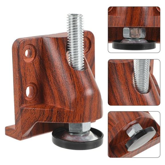 CHICHUMID 1Pcs Furniture Risers with Adjustable Non-slip Function in Brown Wood Grain Plastic 3.14X2.36X1.97in