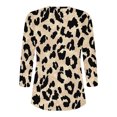 thumbnail image 3 of Fiudx Ofertas Flash Del Día Blusa de Manga 3/4 Corta Estampada a La Moda para Mujer, Blusa Informal con Cuello Redondo, 3 of 4