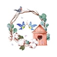 thumbnail image 3 of Adhesivos de pared Creative Birdcage Love Birds Cotton F PVC, 3 of 4