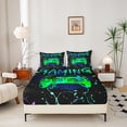 thumbnail image 2 of Erosebridal Gamer Fitted Sheet Twin Size,Gaming Bedding Sets Teens Gamer Room Decor,Video Game Console Gaming Bed Sheets Green Teal Black Tie Dye Sheets, 2 of 5