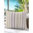 thumbnail image 5 of Outdoor Pillows Waterproof, Farmhouse Stripe Bedding Throw Pillows with Insert for Couch Sofa Bed, Boho Country Vintage Purple Striped 16x16 Inch Pillowcases Decorative Camping Patio Pillow Set of 1, 5 of 7