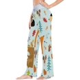 thumbnail image 2 of Women Pajama Pants Lounge Pants Long Stretch Comfy Sleepwear Vector Forest Animals, 2 of 7