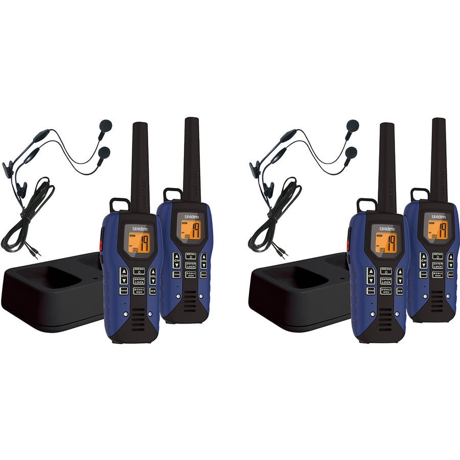 Uniden GMR50952CKHS 50Mile 2Way FRS/GMRS Radios, Blue, 4 Pack